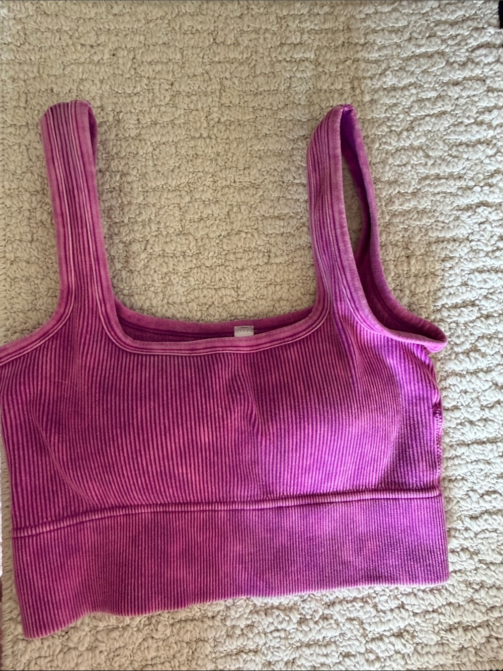 Zenana Maddie washed ribbed bralette with pads.